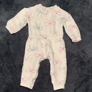 Carter's Cream One Piece with Pink and Blue Bows